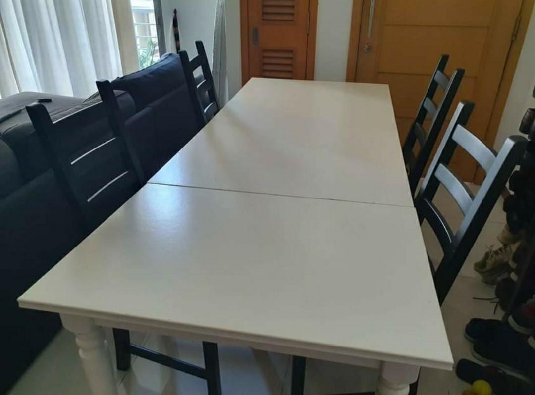Ikea Dining Table (Extendable) set with 4 chairs, Furniture & Home ...