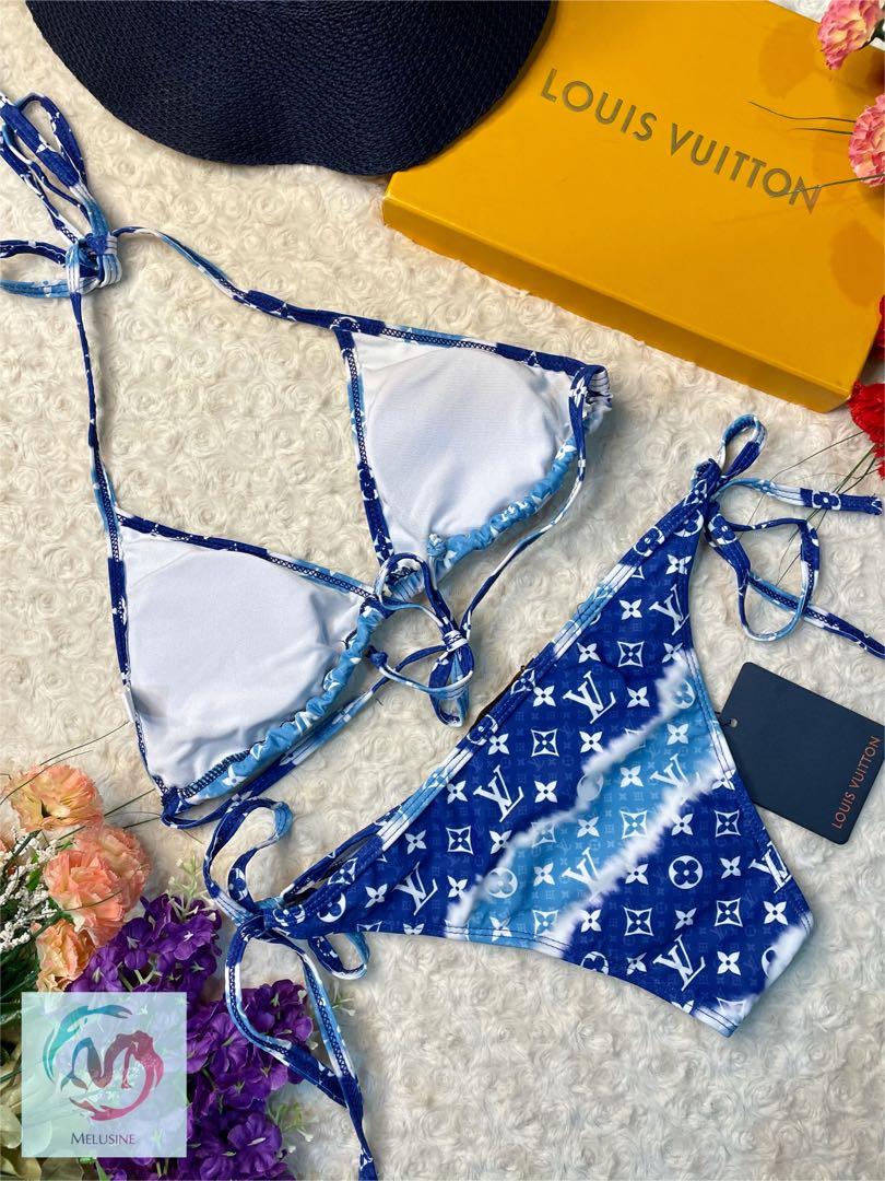 Louis Vuitton Navy Blue Monogram Bikini, Luxury, Apparel on Carousell