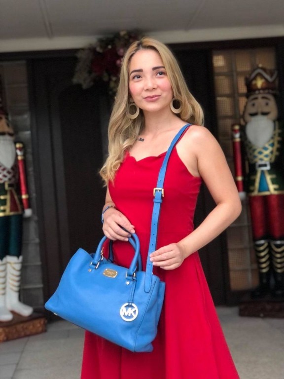Michael Kors Ava Saffiano Leather Crossbody Extra Small Blue Shoulder bag
