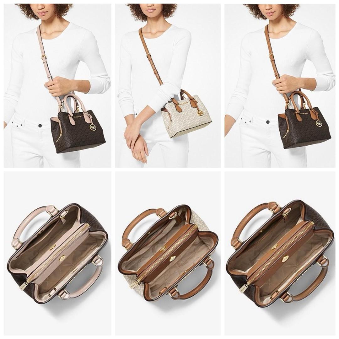 MICHAEL MICHAEL KORS Camille Small Pebbled Leather Satchel