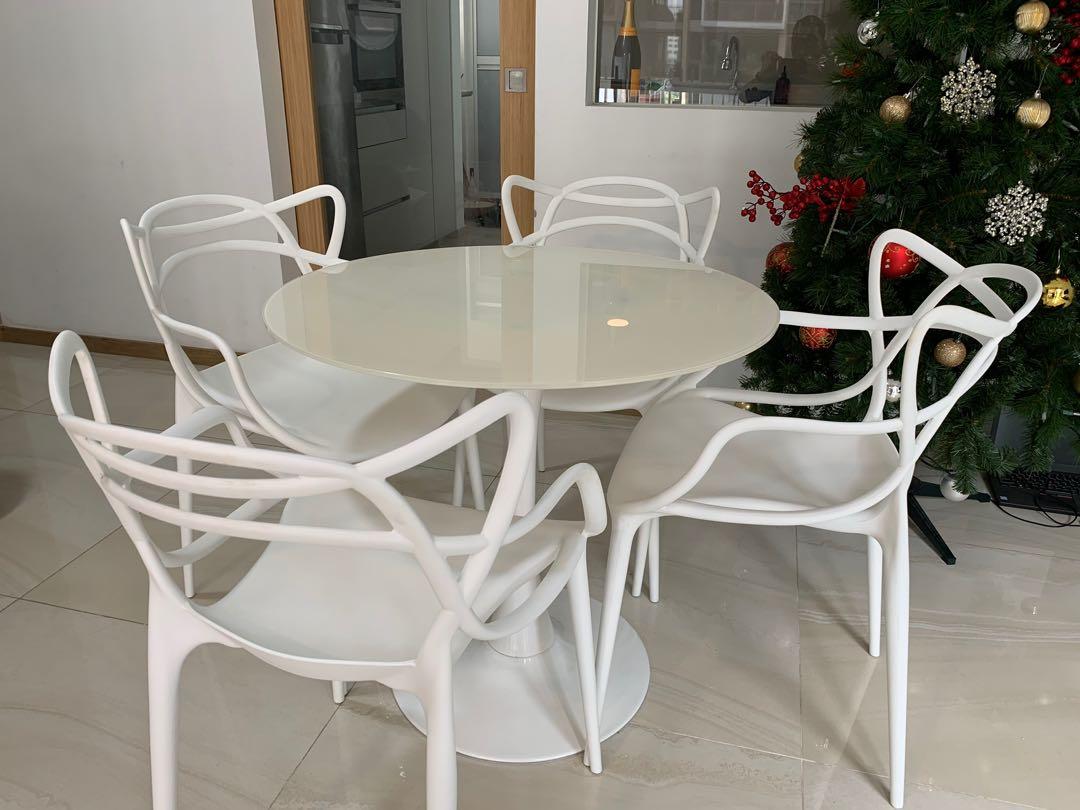 Lightly Used Dining Table And 4 Designer Chairs From Fortytwo Furniture Home Living Furniture Tables Sets On Carousell