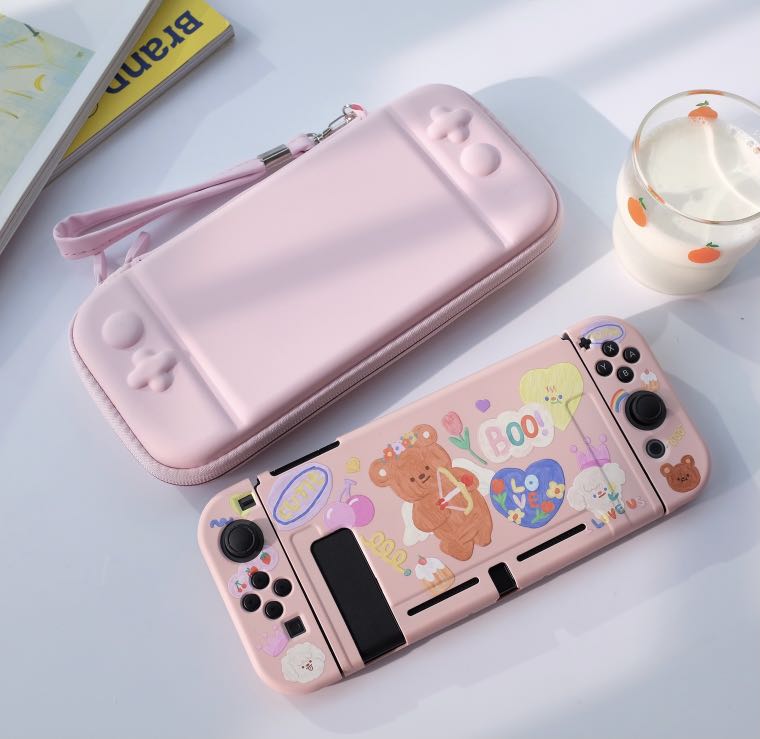 Nintendo Switch Pastel Pink Case Video Gaming Video Game