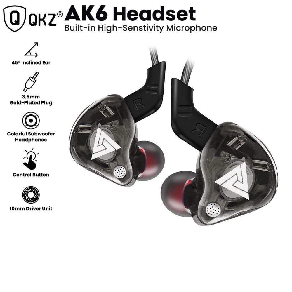Qkz Ak6 Dynamic Earphones Two Channel Stereo High Definition In Ear Subwoofer Built In Microphone Audio Soundbars Speakers Amplifiers On Carousell