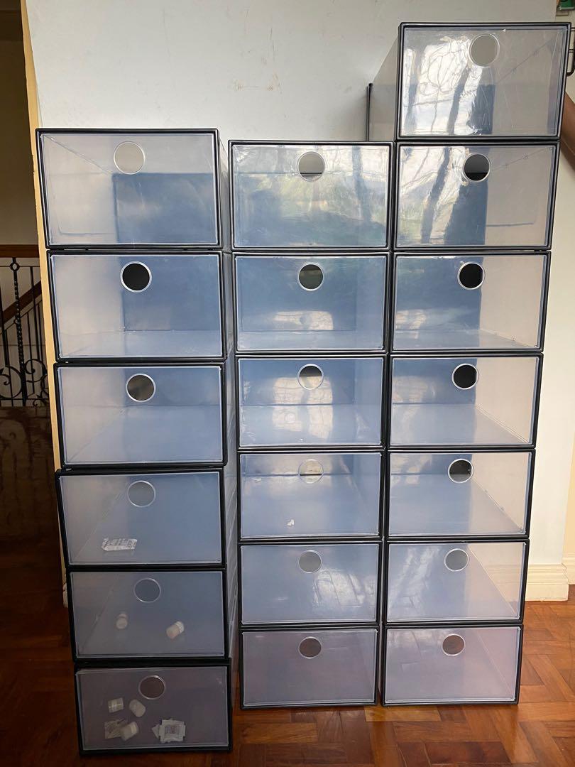 transparent drawer shoes box on Shoe Box Organizer Furniture Home Living Home Improvement Organization Storage Boxes Baskets On Carousell