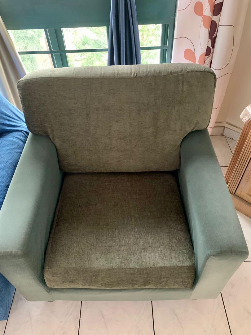 Sofa (Category: Sofas) located in Singapore. Submitted by z3den (Listing ID 1062216686, Image 3). Description: 2 sofa $15 each. Fabric cover. Will give extra cover(florals design) each . .