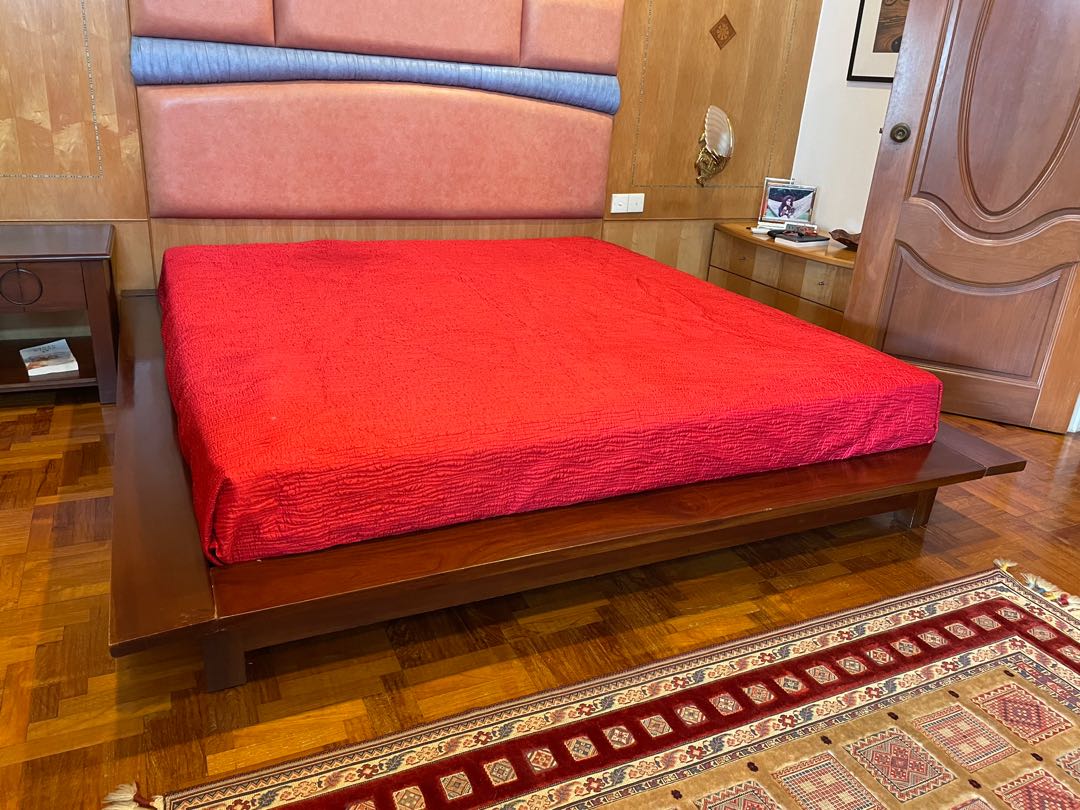 Solid Mahogany Platform Bedframe With Mattress Furniture Beds Mattresses On Carousell