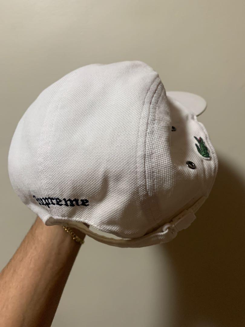 Højttaler Arbejdsgiver tønde Supreme x Lacoste White 5 panel Cal, Men's Fashion, Watches & Accessories,  Caps & Hats on Carousell