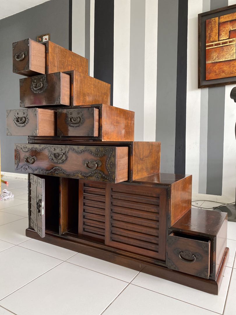 Tansu Step Chest (Japanese), Furniture & Home Living, Furniture, Tables