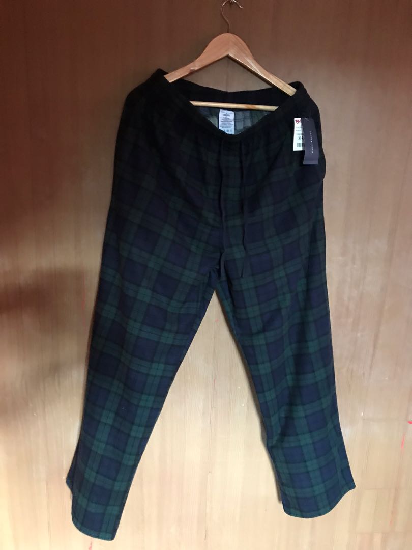 Tommy Hilfiger Plaid Green Blue Pants Large Brandnew