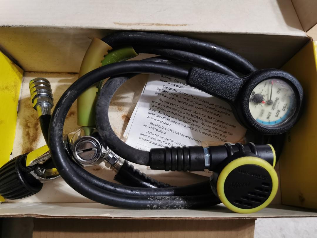 US DIVERS Micra Regulator+Oceanic Gauge, Free Items on Carousell