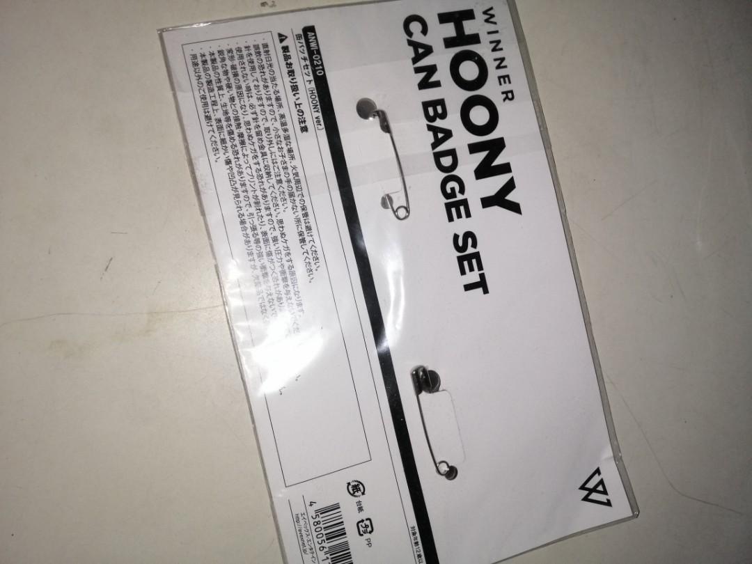 WINNER Hoony Can Badge Set (Category: K-Wave Merchandise) located in Quezon City. Submitted by justdump_a (Listing ID 1062206562, Image 2). Description: Just arrived from Japan..