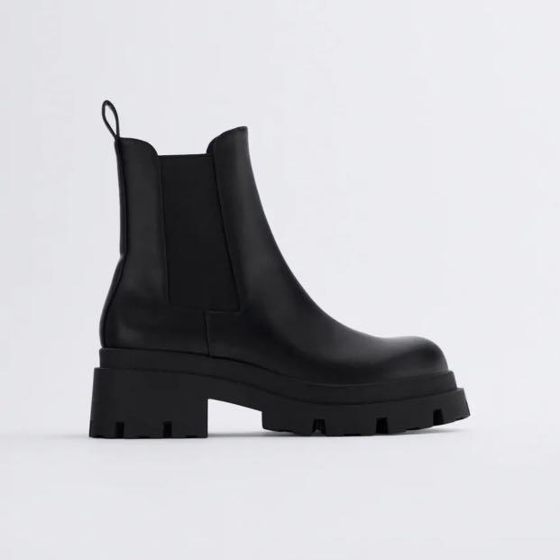Zara ankle boots hot sale with lug soles