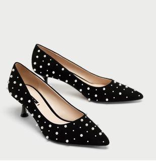 Zara pearl heels