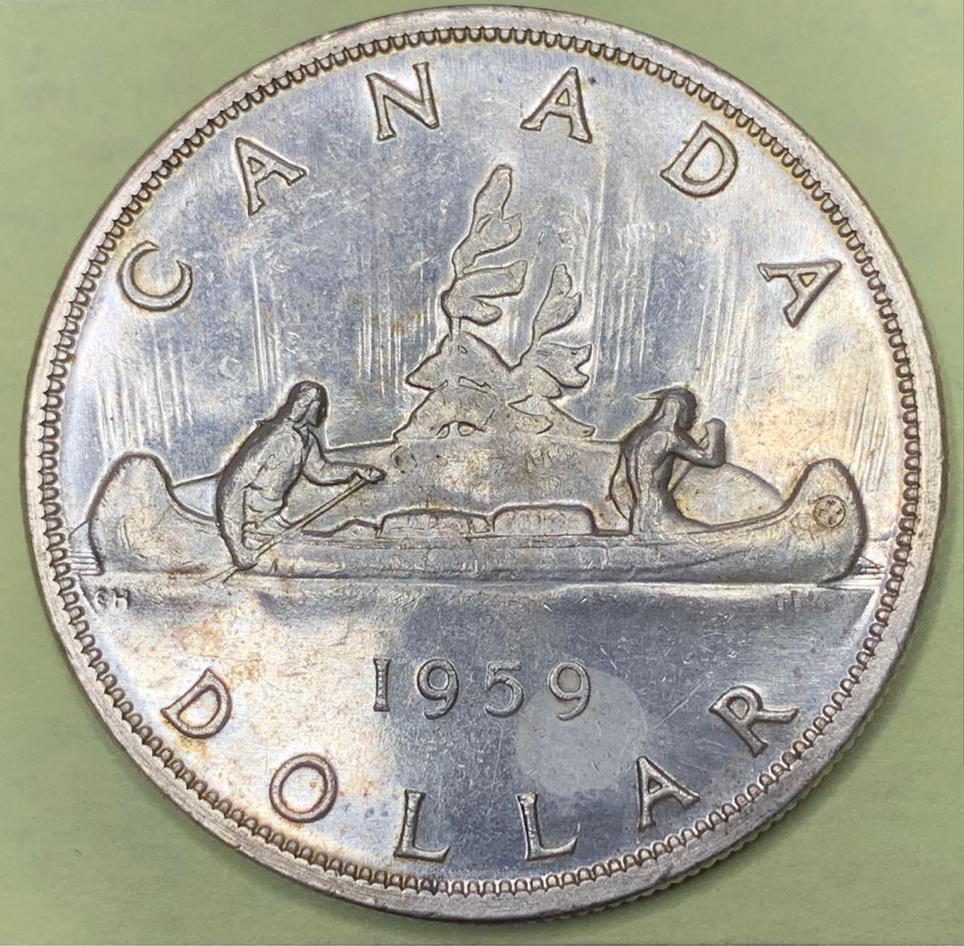 1959 年加拿大Dollar 一元$1 銀幣VF, 興趣及遊戲, 收藏品及紀念品, 錢幣- Carousell