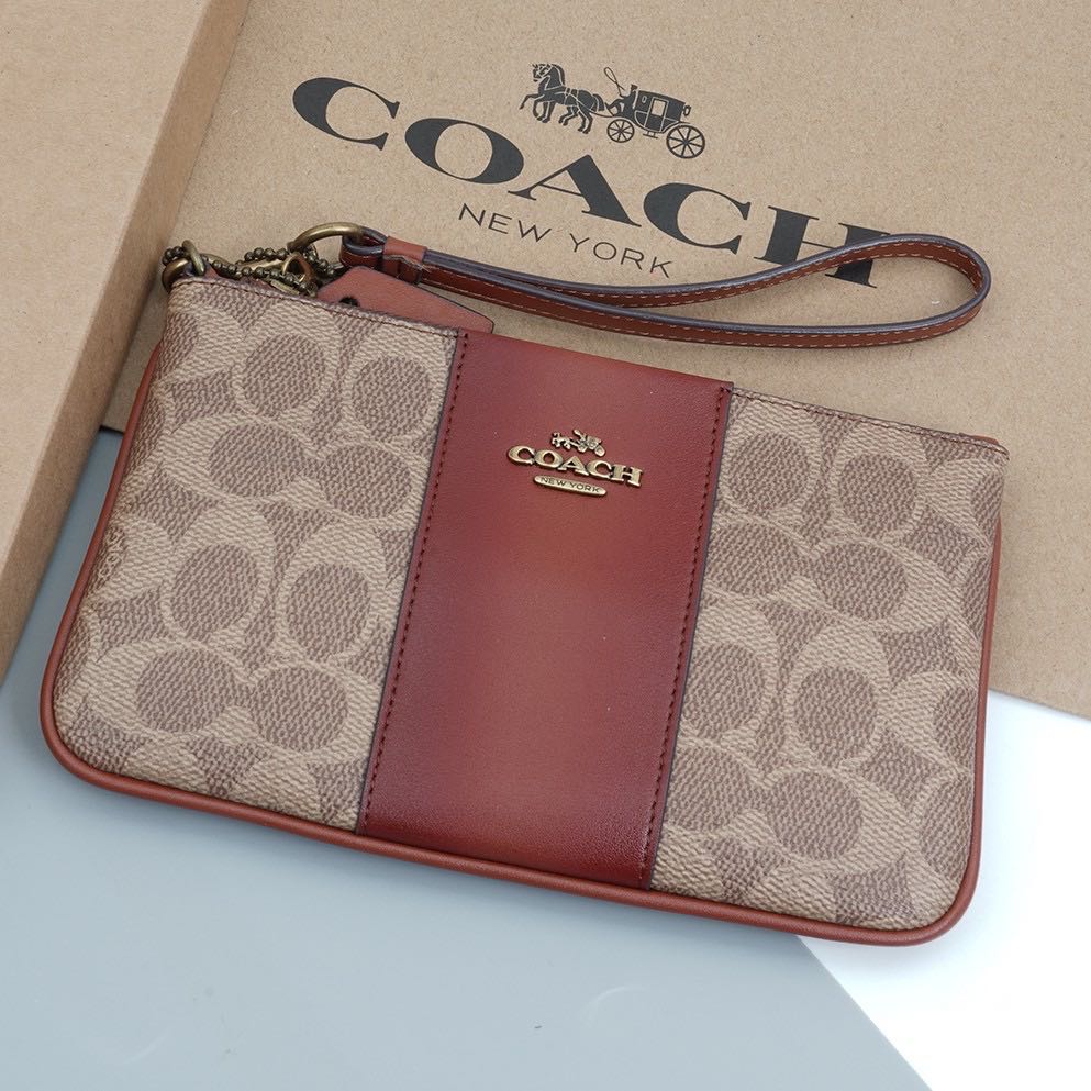 Coach Small Wristlet In Colorblock Signature Canvas 2024 favors