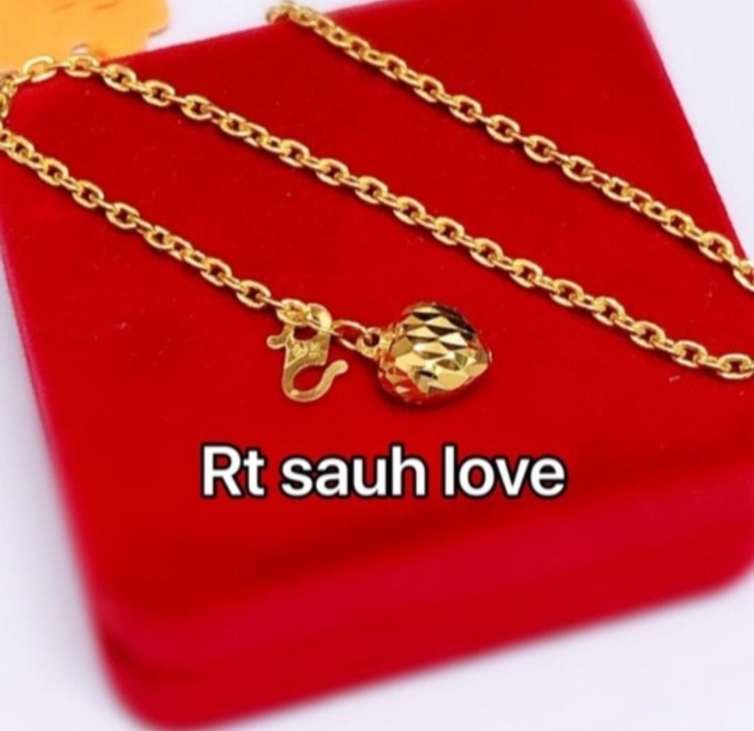 916 Gold Bracelet Anchor Love Rantai Tangan Sauh Love Women S Fashion Jewelry Organisers Bracelets On Carousell
