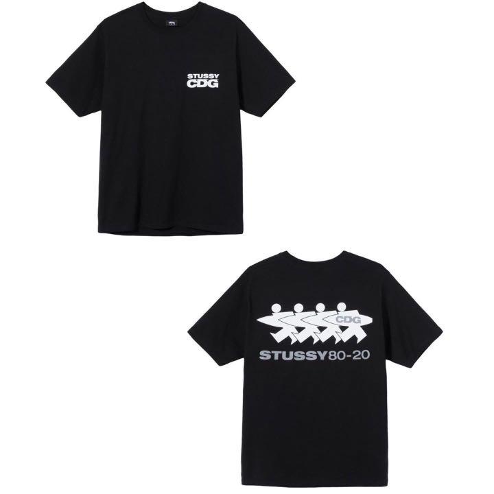 現貨) STUSSY x CDG S/S Surfman Tee (Black), 名牌, 服裝- Carousell