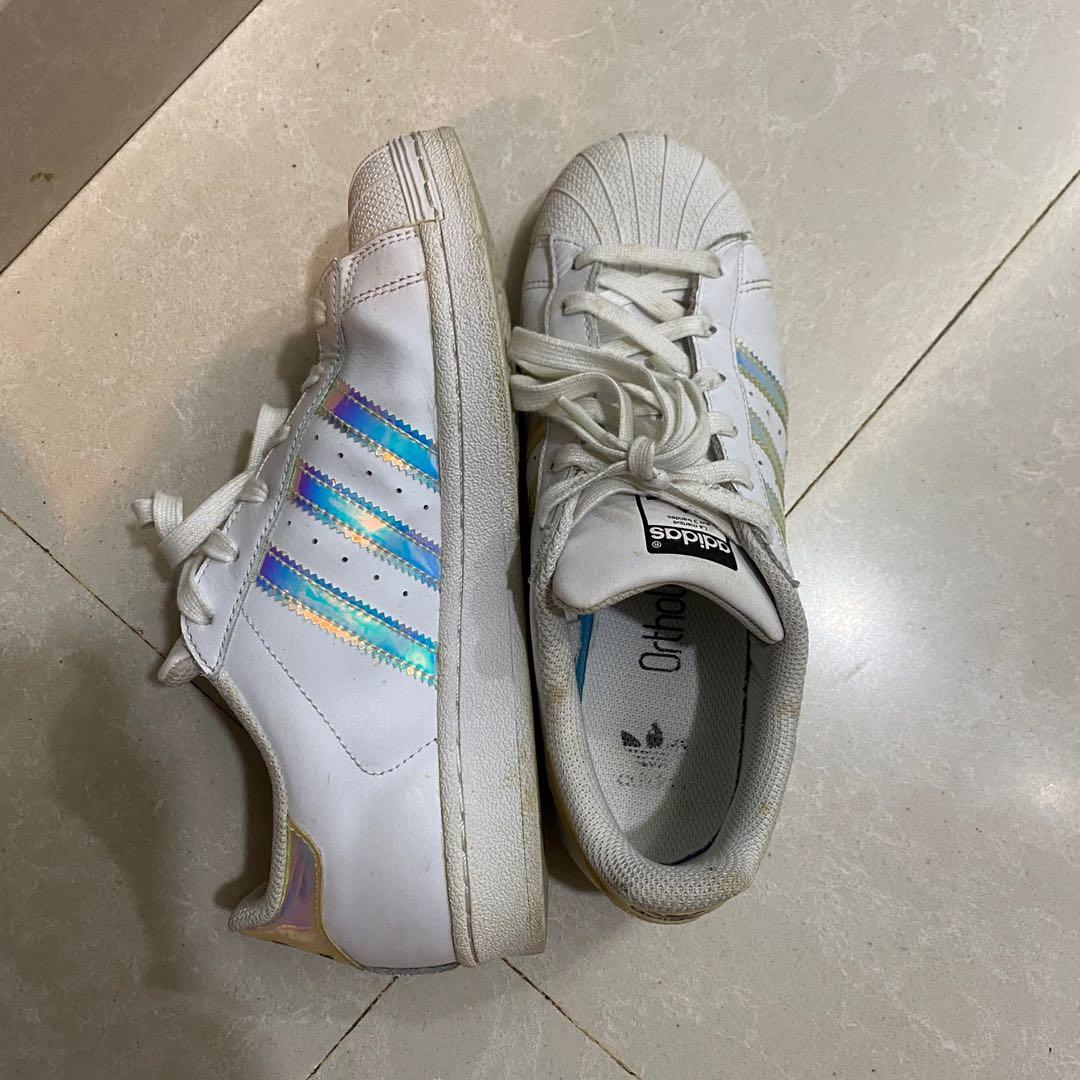 adidas superstar holographic urgent wts Women s Fashion Footwear Sneakers on Carousell
