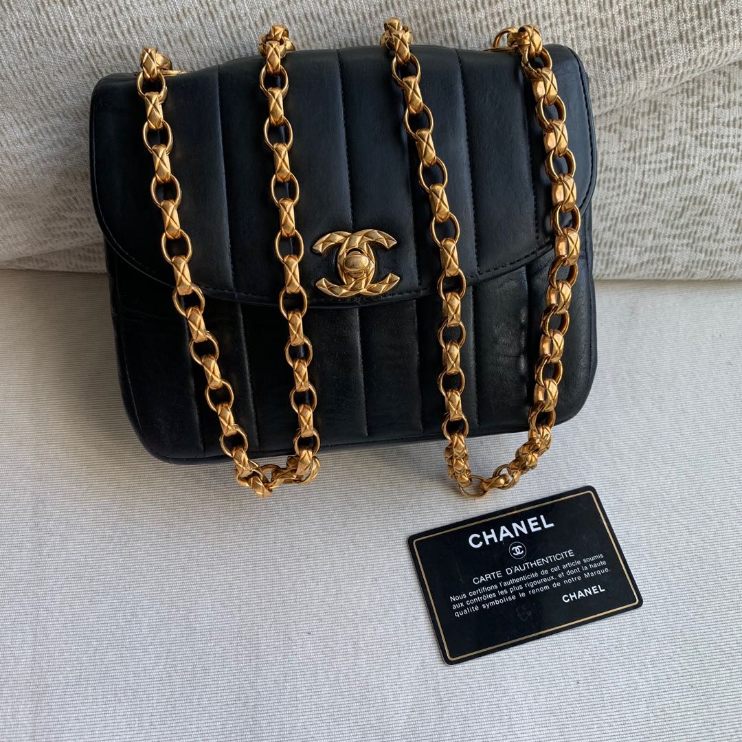 AUTHENTIC CHANEL Mini Square Carved CC Logo Bag with Bijoux Chain 24k Gold  Hardware , Luxury, Bags & Wallets on Carousell