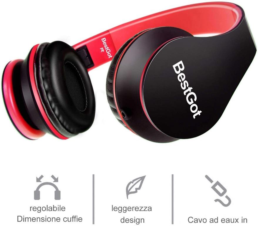 BestGot kids headphones boys Over Ear Wired with Microphone Volume Control Lightweight with Detachable 3.5mm Cable for Smartphone Tablets Laptop Black Red Audio Headphones Headsets on Carousell