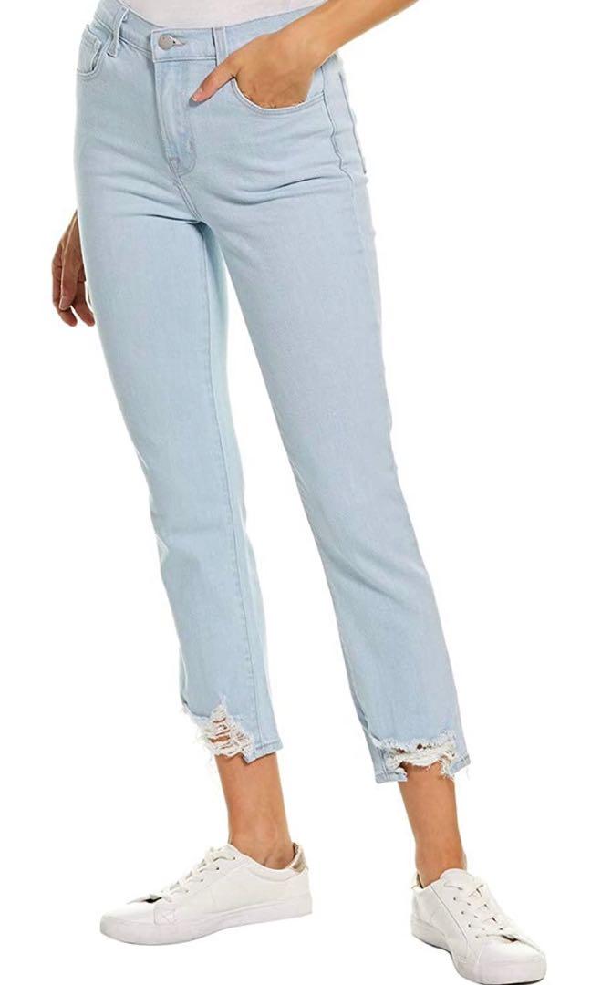 J brand ruby high rise cropped cigarette jeans top