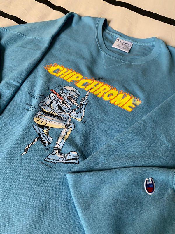 bnwot chip chrome champion the neighbourhood merch crewneck sweatshirt pullover