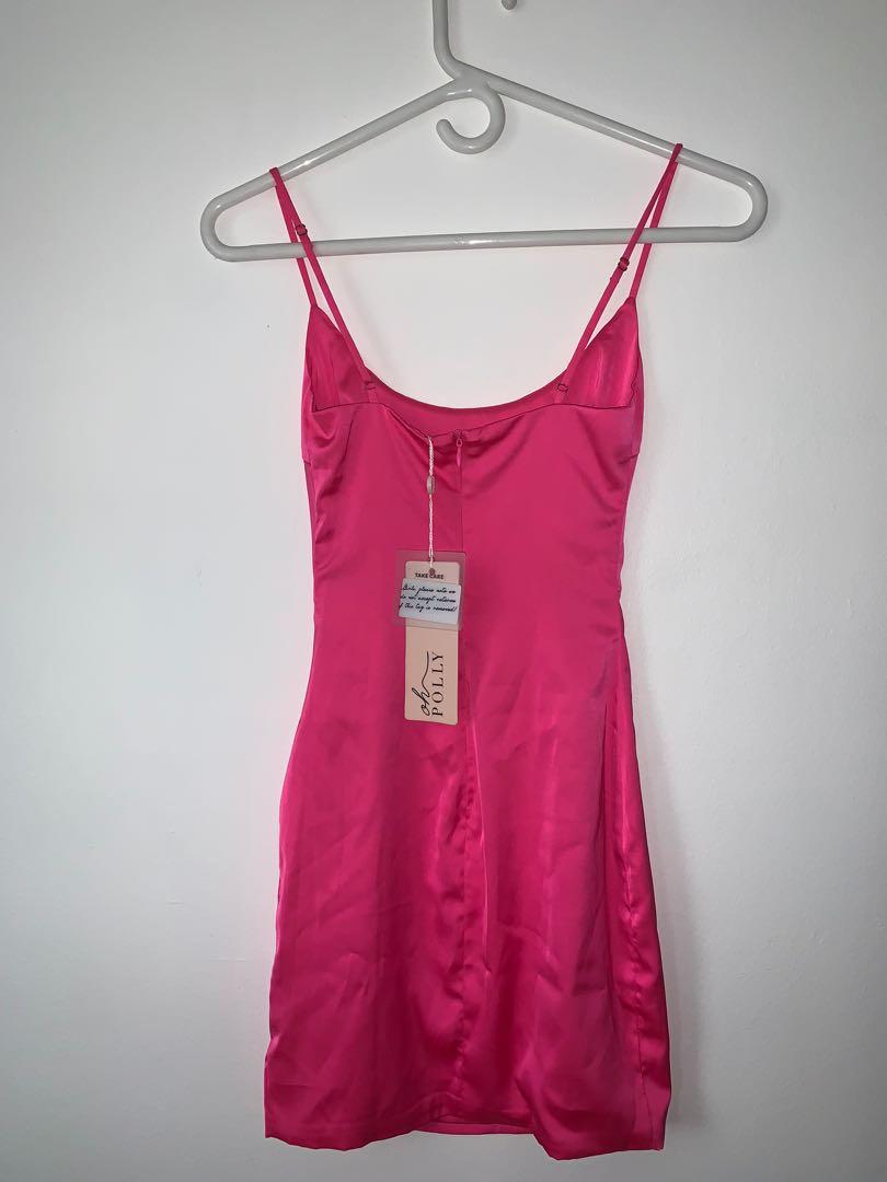 open lace back dress Ruched Bandeau Mini Dress in Soft Pink - 8 main image 0