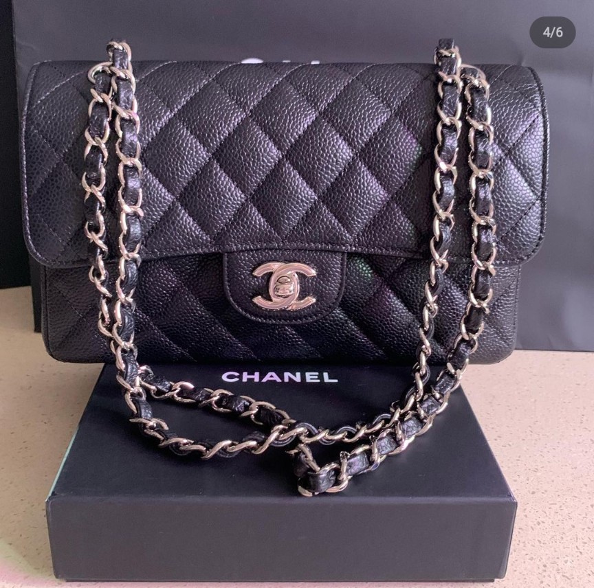 Chanel Timeless Small flap bag in grey grained calfskin  VintageUnited