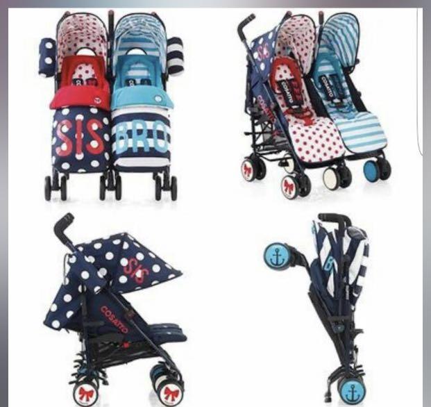 Bro and hot sale sis double buggy