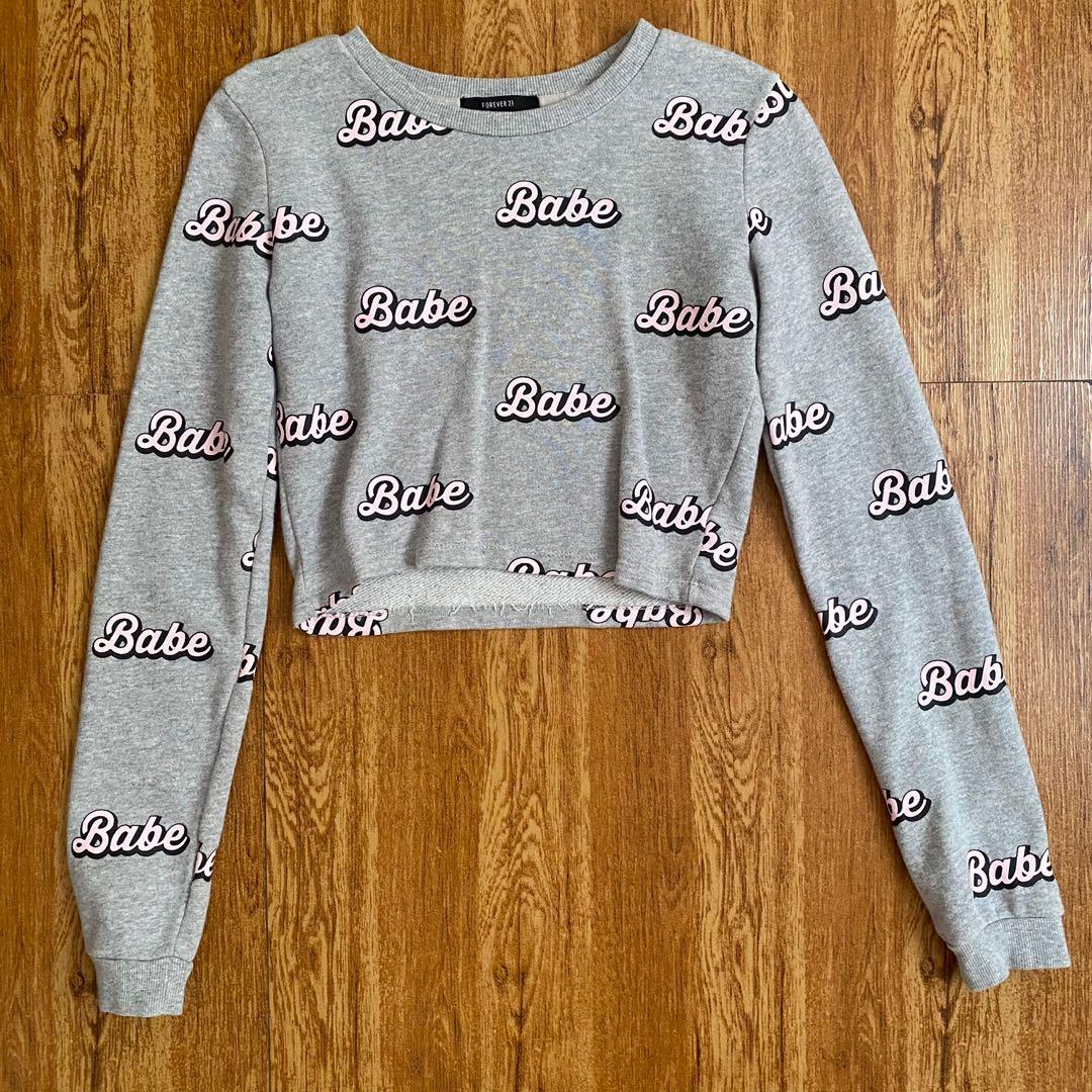 Forever 21 babe crop pullover Women s Fashion Tops Others Tops on Carousell