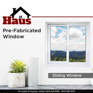 HAUS Pre-Fabricated 2-Panel Sliding Window - Using 6mm Ordinary Clear Glass Ordinary Lock