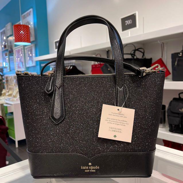Kate spade lola glitter tote outlet black