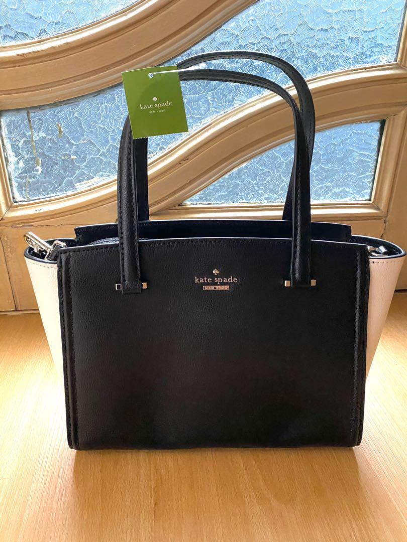 KATE SPADE Small Geraldine Black Cream Leather Handbag Singbag