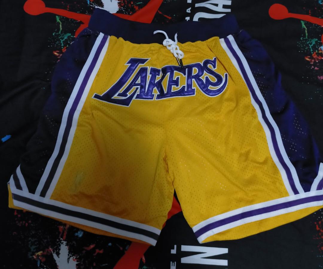 Lakers Just Don Shorts size medium (Category: Activewear) located in Quezon City. Submitted by jmp13 (Listing ID 1062496746, Image 1). Description: lakers just don shorts with side pockets and back pockets top grade quality brand new php 500 size medium waistline 32-34 length 17 inches for shipping only or pick up at my house qc pm for inquiries.
