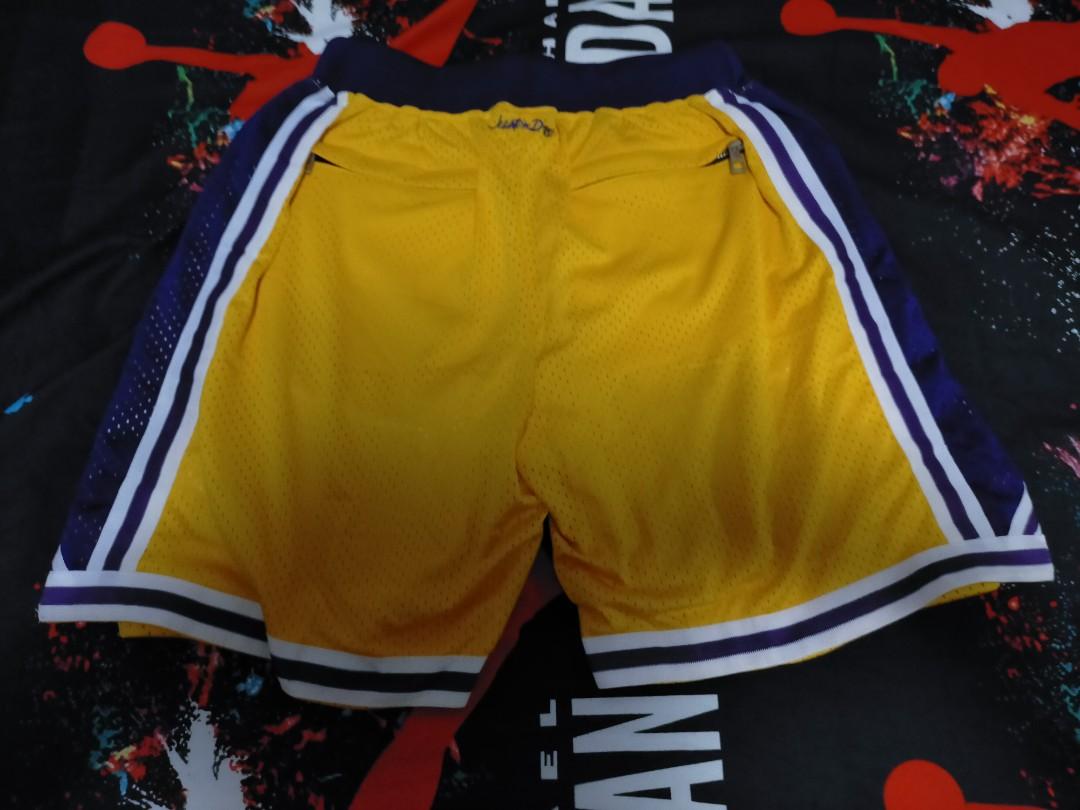Lakers Just Don Shorts size medium (Category: Activewear) located in Quezon City. Submitted by jmp13 (Listing ID 1062496746, Image 3). Description: lakers just don shorts with side pockets and back pockets top grade quality brand new php 500 size medium waistline 32-34 length 17 inches for shipping only or pick up at my house qc pm for inquiries.