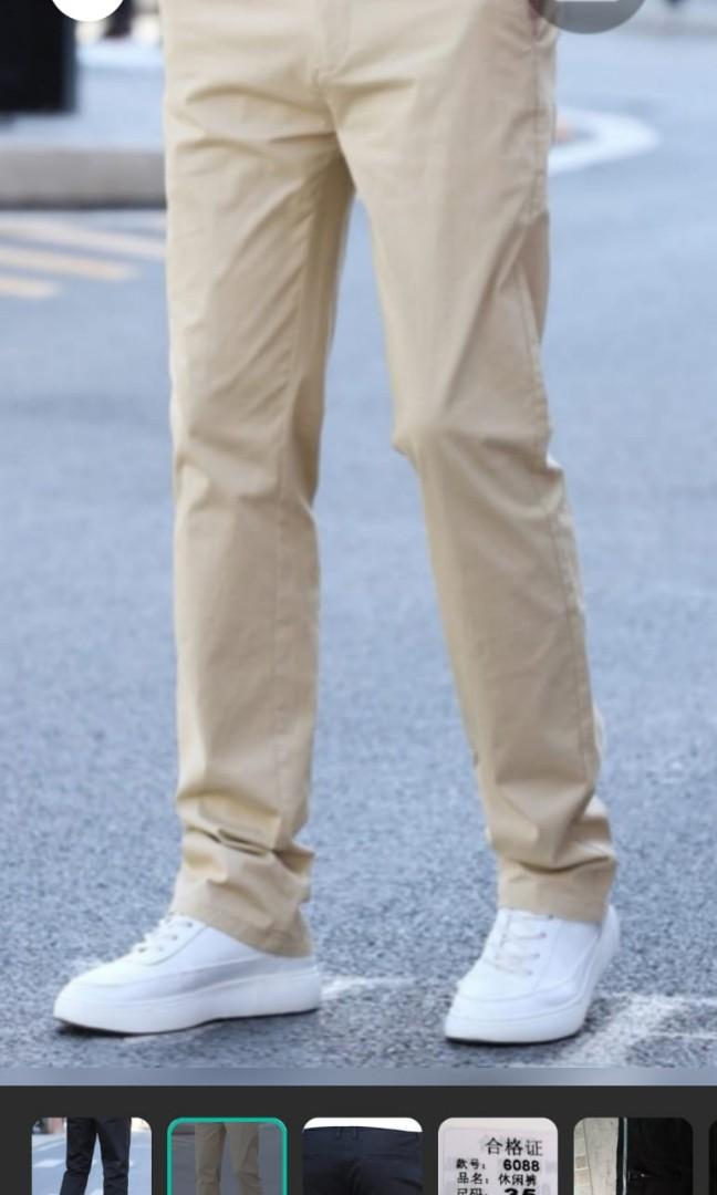 Men s pants business casual cotton khaki black