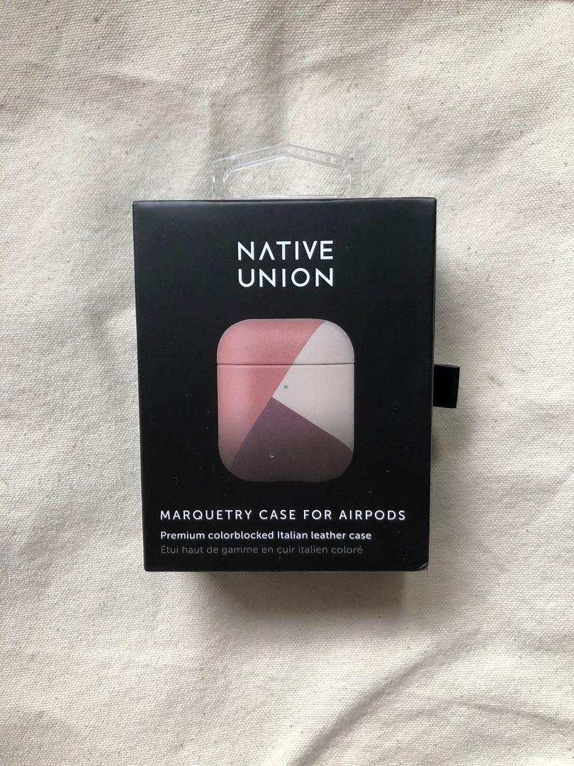 Native Union Marquetry Airpods Case (Category: Portable Audio Accessories) located in Pasig City. Submitted by Bbbb123 (Listing ID 1062421965, Image 2). Description: Original Native Union Marquetry Case in Rose - Apple Store price: ₽2,060 (sold out) - Wireless Charging compatible - Genuine Italian leather case (still smells like leather!) - Barely used. 10/10 condition no scratches Last 4 photos were grabbed from Native Union website.