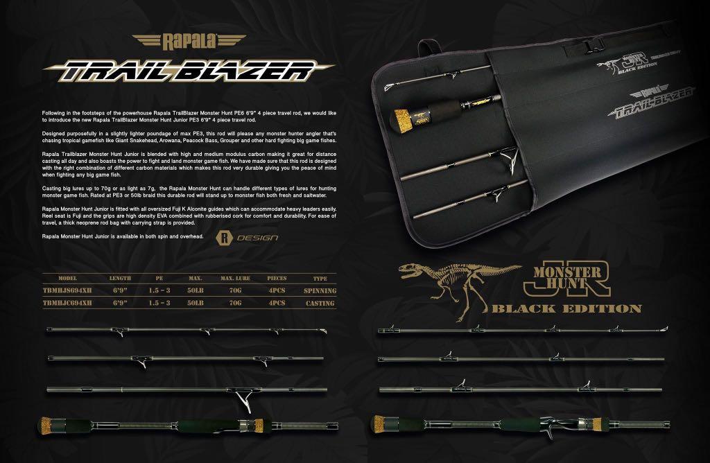 NEW 2020 Rapala Trailblazer Monster Hunt Jr PE3 (Baitcasting), Sports  Equipment, Fishing on Carousell