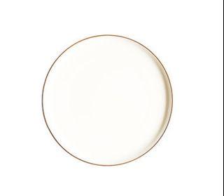 Nordic Ceramic White Plate with Golden Rim