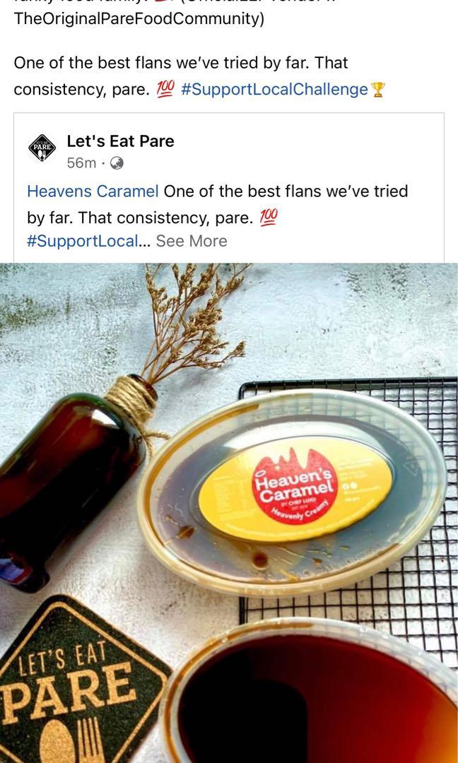 Organic Leche Flan (Category: Local Eats) located in San Juan City. Submitted by saristoreonline (Listing ID 1062529724, Image 3). Description: Heavens Caramel Organic Flan All-natural, No preservatives. Don’t panic! , it’s organic! One pack of Heavens Caramel Original for only 185php 😊 ⭐️ DTI Registered 👌 💰MOP - Gcash/BPI/Komo 🚚 Delivery - Lalamove/speedy/grab 🏠 Pick up location: 297 Greenhills garden square ☎️To order please send us your -