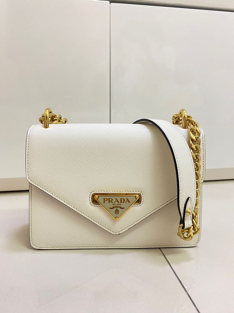 White prada saffiano bag best sale
