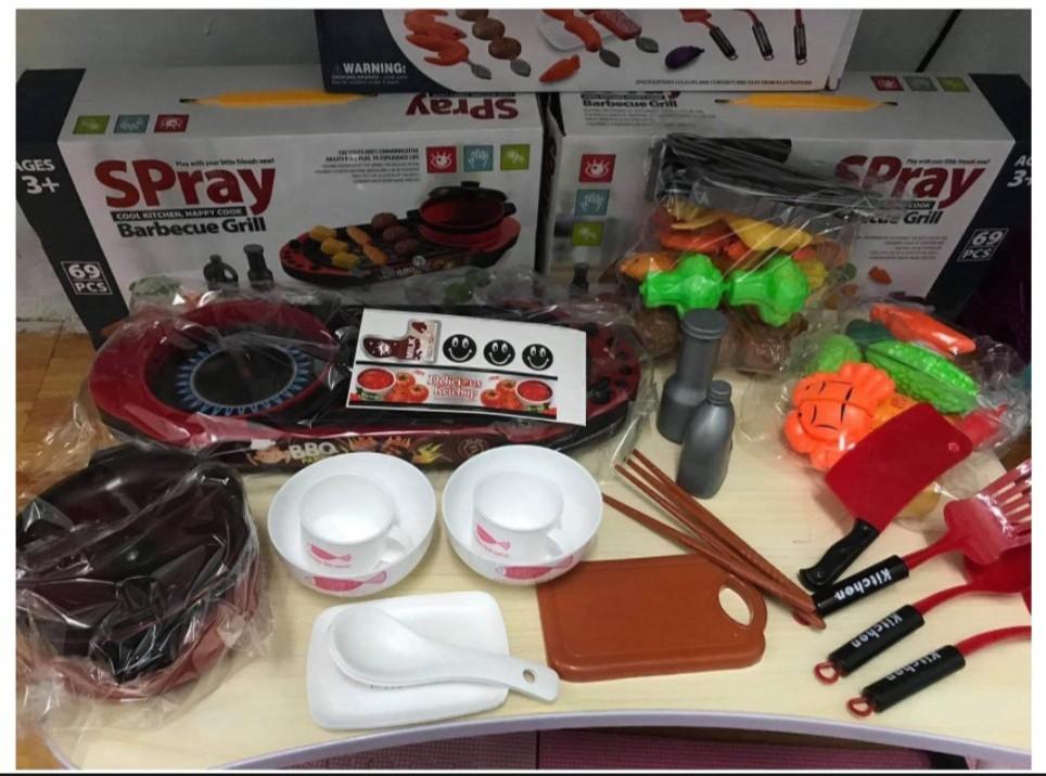 Samgyupsal Playset (Category: Infant Playtime) located in Manila. Submitted by platinumsirenshop (Listing ID 1062495587, Image 2). Description: 69pcs Samgyupsal/Shabu-Shabu Playset. with real cooking sound and light pretend play Asian style cooking (Available Colors may vary).