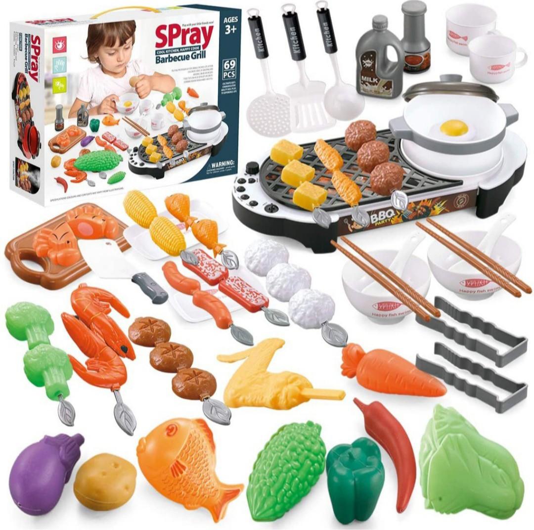 Samgyupsal Playset (Category: Infant Playtime) located in Manila. Submitted by platinumsirenshop (Listing ID 1062495587, Image 1). Description: 69pcs Samgyupsal/Shabu-Shabu Playset. with real cooking sound and light pretend play Asian style cooking (Available Colors may vary).