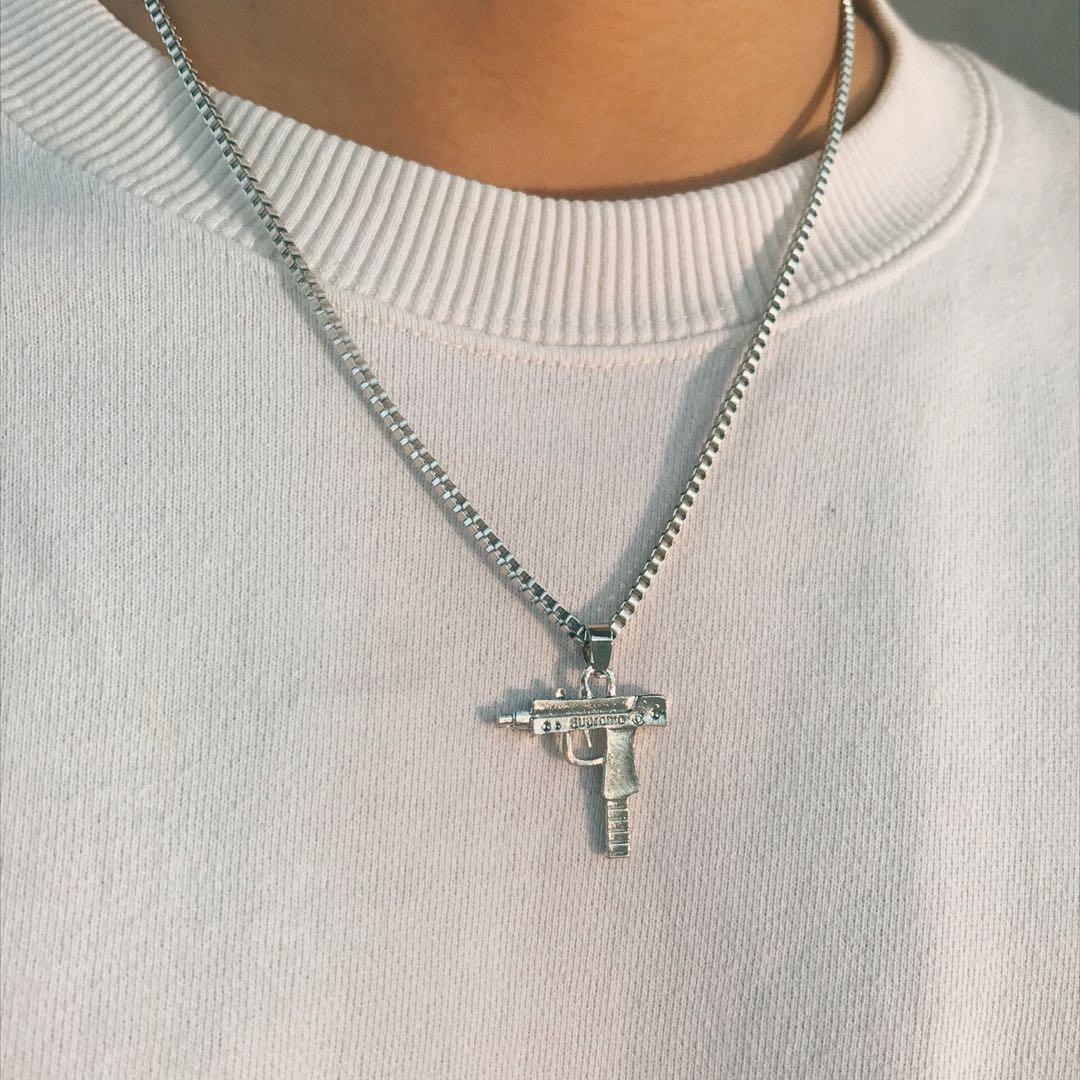 Supreme sales gun necklace