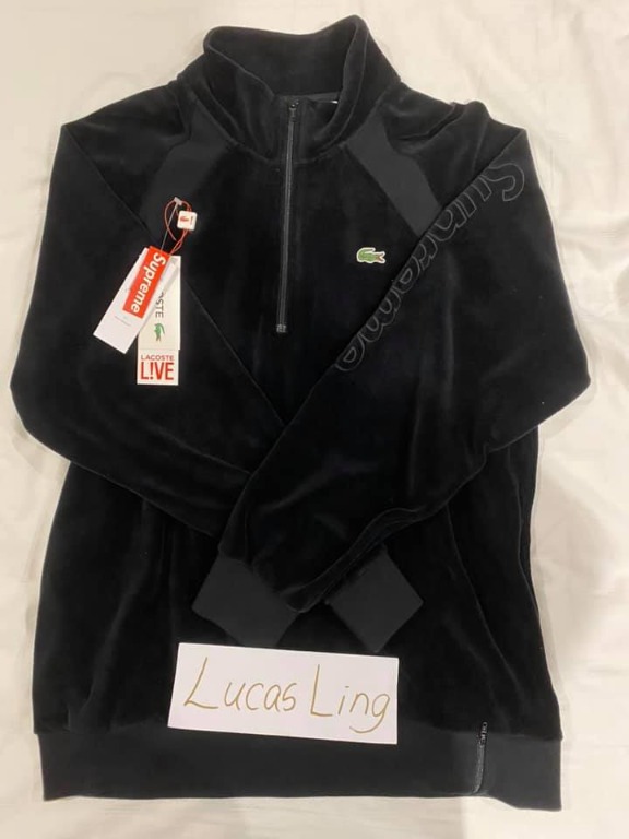 Supreme lacoste sale velour half zip