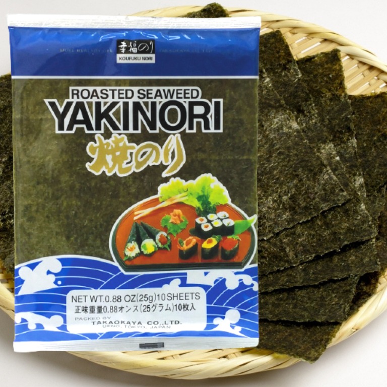 Takaokaya Japan Yaki Nori Japanese Roasted Seaweed 25g (10 Sheets)u