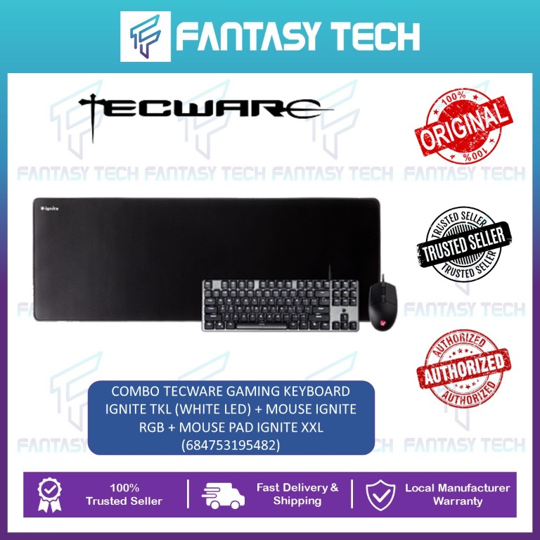 Combo TECWARE IGNITE 3In1 True Mechanical Keyboard + Mouse + Mousepad