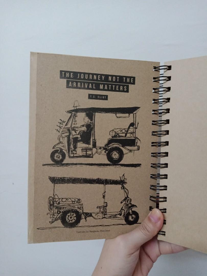 The Travel Journal: Artisan (Category: Stationery & School Supplies) located in Batangas. Submitted by rolcasos (Listing ID 1062467877, Image 2). Description: 8" x 5.75" (20.5 cm x 18.4 cm) Dateless monthly spreads and bullet journaling pages.