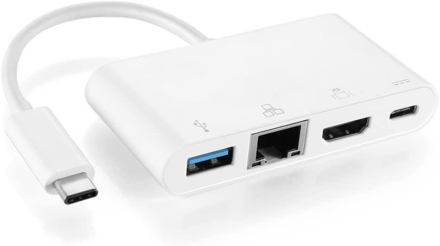 TNP USB C to HDMI + USB 3.0 Type A + Gigabit Ethernet + USB Type