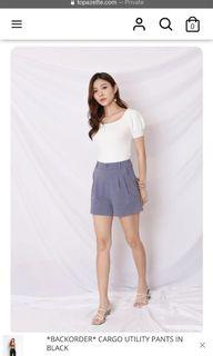 Topazette Premium Breda Every Day High Waisted Shorts in Periwinkle Blue